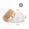 cosmetic skincare packaging supplier 25ml clear round glass cream cosmetic jar with bamboo lid